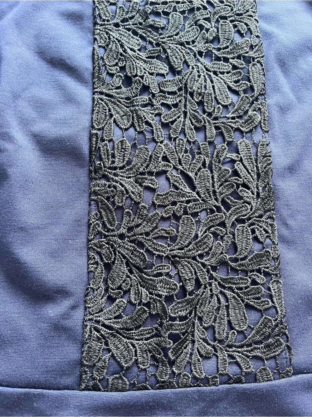 Ann Taylor Navy Peplum Tank with Lace Front Panel - Picture 2 of 4